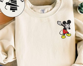 Embroidered Mickey Mouse Christmas Sweatshirt