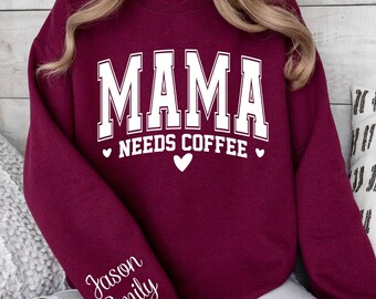 Mama Sweatshirt With Kid Name, Personalized Mama Shirt, Mothers Day Gift