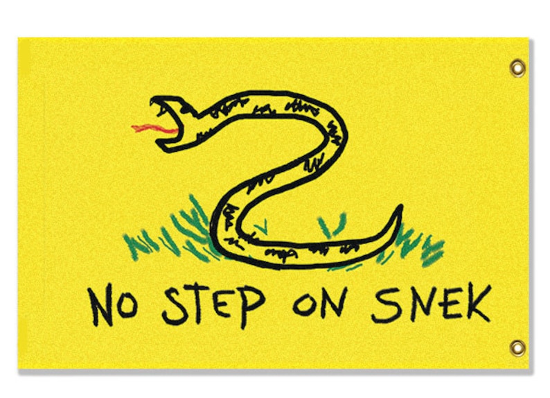 Deluxe No Step on Snek Flag Drawn Version Fully Double Etsy