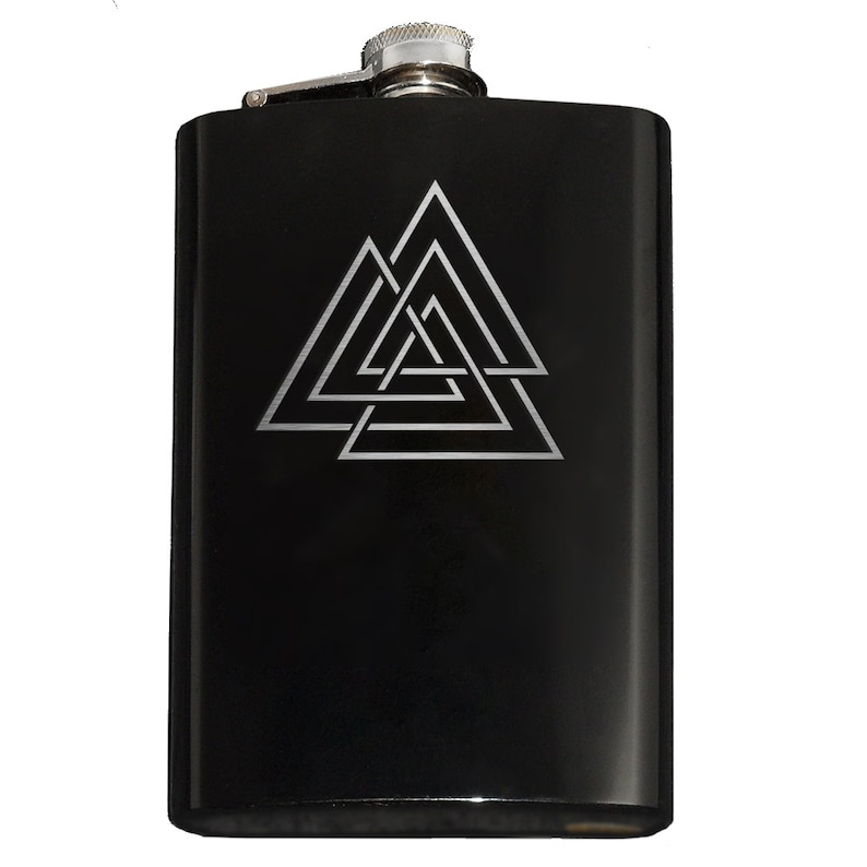 ENGRAVED VIKING 6OZ STAINLESS STEEL HIP FLASK GIFT BOX /& FUNNEL