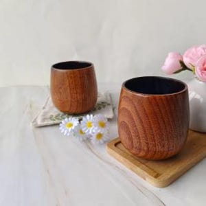 A76X-Solid Wooden Tea Cup Solid Wooden Mug For Cold Drinks Ideal For Coffee, Juice And Milk