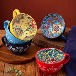 Bohemian Ceramic Breakfast Cup High Appearance Level Oatmeal Cup Large Capacity Milk Coffee Cup
