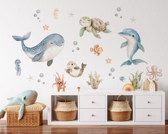 Wandaufkleber Ozean Meer für ein Kinderzimmer / Selbstklebende Ozeanaufkleber