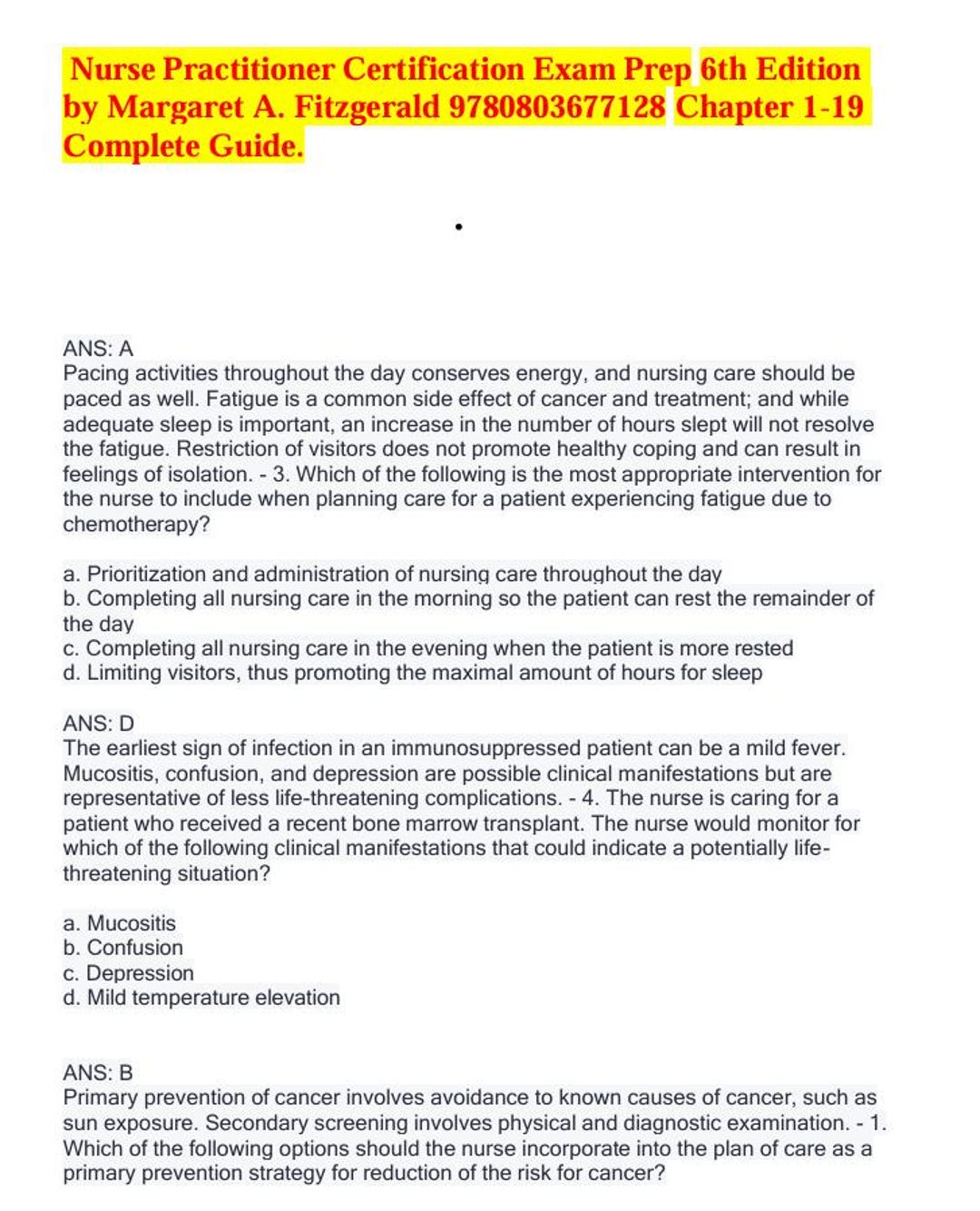 Assessment Resource Pack for Nurse Practitioner Certification Exam Prep ...
