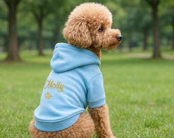 Personalized Dog Hoodie, Custom Pet Name Embroidered Sweatshirt, Gift for Pet Lovers