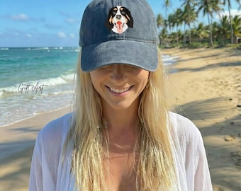 Custom Pet Photo Hat:Embroidered Dog & Cat Baseball Cap, Personalized Pet Mom Gift