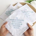 Personalized Wedding Handkerchief, Custom Embroidered Hanky, Mother & Father of the Bride Gifts