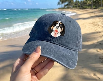 Custom Embroidered Pet Photo Hat: Personalized Dog & Cat Baseball Cap,Mother's Gift