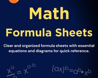 Bundel met ultieme rekenformulebladen | Algebra, meetkunde, trigonometrie, derivaten en lineaire algebra
