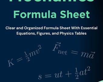 Formuleblad mechanica Fysica | Kinematica, dynamiek, energie, momentum, cirkelbewegingen en vectoren