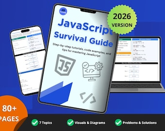 JavaScript Study Guide | Printable Beginner Step-by-Step Programming Lessons & Cheat Sheet PDF