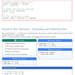 JavaScript-studieguide | Utskrivbara steg-för-steg-programmeringslektioner för nybörjare och fusklapp i PDF-format bild 5