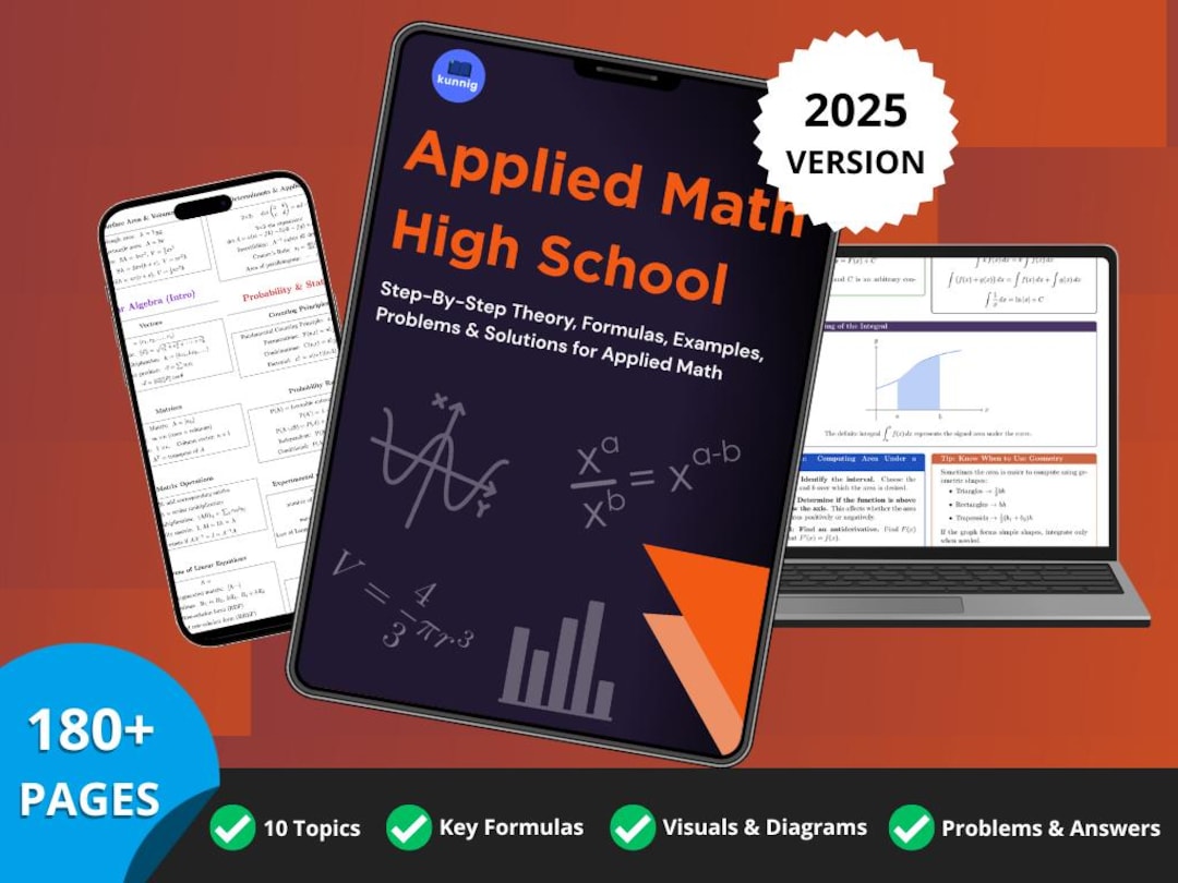 Applied Math Study PDF | Step-by-step Math Lessons, Formulas, Example ...