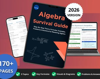 Algebra Arbeitsführer PDF | Schritt-für-Schritt Mathe-Lektionen, Formeln, Beispielaufgaben & Arbeitsblatt