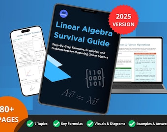 Lineare Algebra Lernanleitung PDF | Druckbare Mathe Lernnotizen und Arbeitsblatt mit Beispielen & Übung