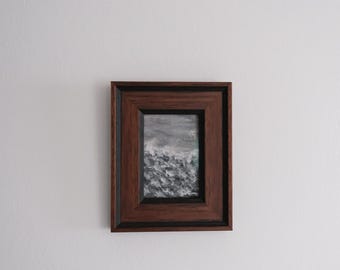 FRAMED Winter at Sea VII, Small Pastel Drawing | Framed Fine Drawing in Wooden Frame and Museum | Glass Seascape Pastel Drawing