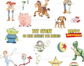 Toy Story Clipart Bundle 60 PNG | Watercolor Digital Kit | Woody Buzz Jessie Characters | Kids Birthday Party Invitations | Sublimation