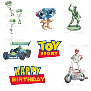 Toy Story Clipart Bundle 60 PNG | Watercolor Digital Kit | Woody Buzz Jessie Characters | Kids Birthday Party Invitations | Sublimation image 8