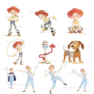 Toy Story Clipart Bundle 60 PNG | Watercolor Digital Kit | Woody Buzz Jessie Characters | Kids Birthday Party Invitations | Sublimation image 6