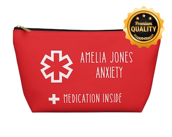 Personalized Medical Alert Pouch, Anxiety Medication Organizer Bag