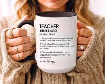 Custom Teacher Mug, Personalized Teacher Coffee Cup, Funny Education Quote Mug, Teacher Appreciation Gift, Back To School Gift
