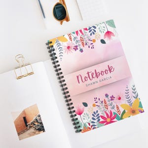 Copy of Copy of Floral Spiral Notebook - Ruled Line, Flower Journal, Botanical Notepad, Pretty Planner, Garden Diary, Spring Notebook