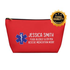 Medizinische Alarm Lebensmittelallergie & EpiPen Rettungsmediation Innentasche, personalisierte Notfall Meds Organizer Tasche mit Namen, kundenspezifische Reisetasche