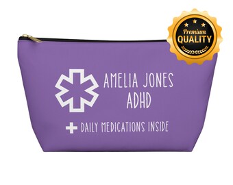 Personalized ADHD Medication Pouch, Medical Alert Travel Case
