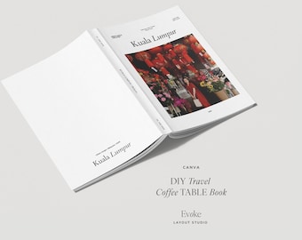 Canva Travel Photo Book Template, Keepsake Album (Digital Download, US Letter Size), Editable printable Coffee Table Magazine