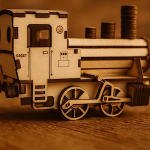 Wooden steam locomotive kit – 3D puzzle locomotive to build yourself – nostalgic train model, gift idea for railway fans & hobbyists&quot; 1:45