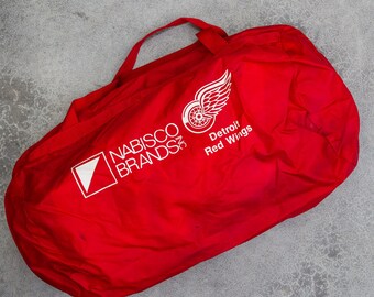 Vintage Detroit Redwings Duffel Bag Red Gym Bag Nabisco Brands A 7VV