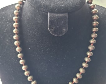 Handmade beaded gemstone necklace with pyrite and red tigers eye.