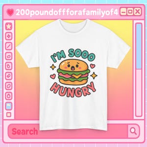 Hungry Unisex Tee, Funny Food T-Shirt, Appetite Cotton Shirt, Novelty Hungry Top, Hilarious Graphic Tee