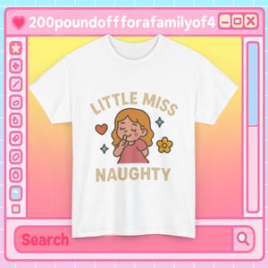 Funny Naughty Little Girl Unisex Heavy Cotton Tee, Cute Sarcastic Graphic T-Shirt, Gift for Jokester, Humorous Shirt for Adults, Short