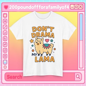 Llama Drama Unisex Heavy Cotton Tee, Funny Alpaca Shirt, Drama Llama T-Shirt, Cute Animal Top, Graphic Tee for Llama Lover