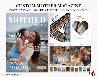 Mother's Day Magazine | Mom Gift | Christmas Gift | Mom Birthday Gift | Birthday Gift for Mom | Canva Template | Family Magazine Template