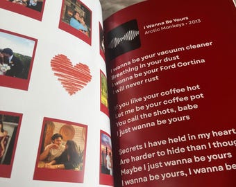 Plantilla editable de Canva para revista de parejas. Regalo personalizado para novios, pareja, aniversario, compromiso, álbum de recortes, Navidad.
