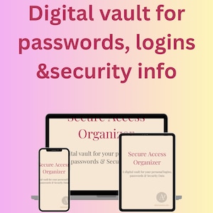 Lösenordsorganisatör PDF Säkert digitalt valv Passande Klickbar Lösenordsförvarare Journal PDF