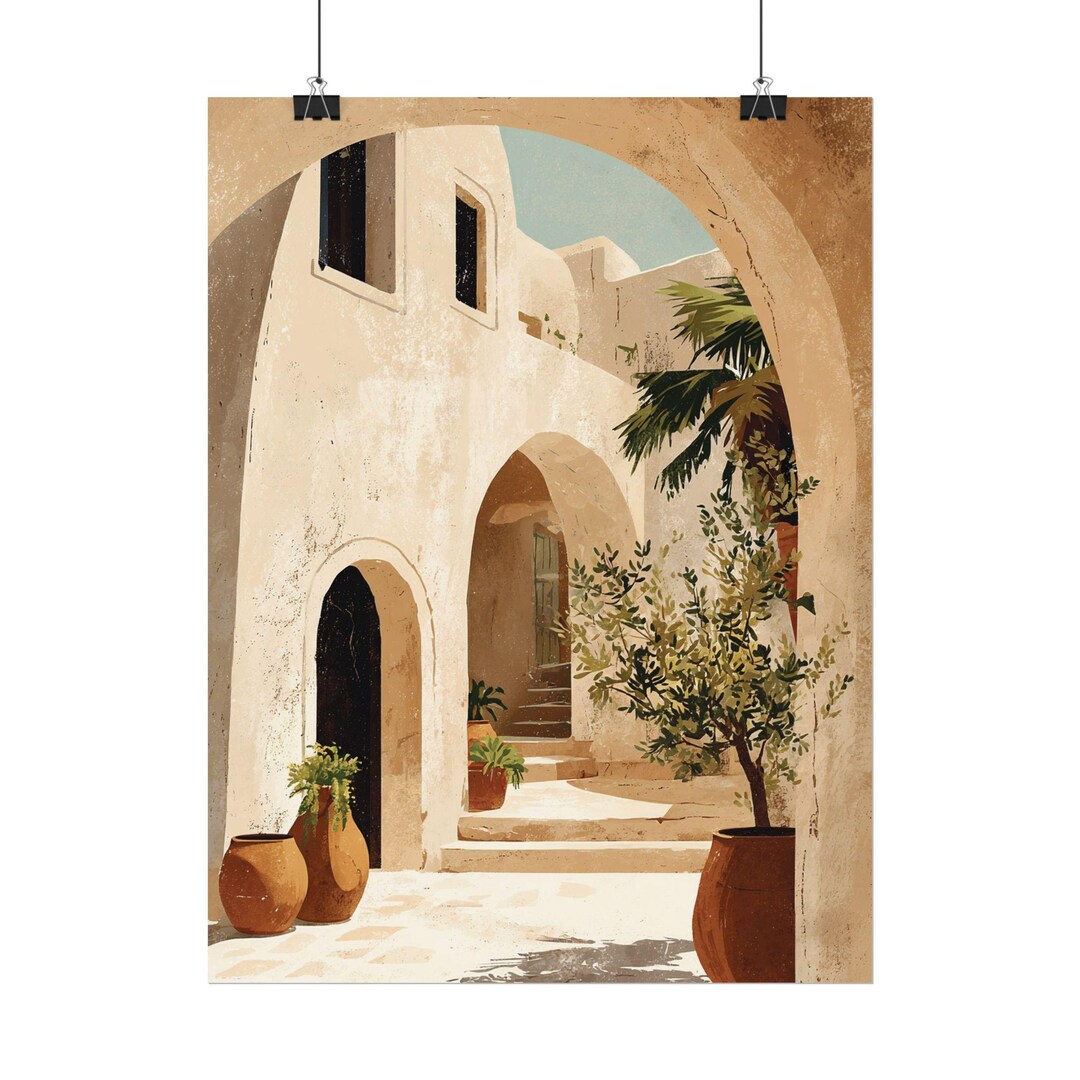 Mediterranean Arch Wall Art Print Rolled Posters | Italian Coastal ...