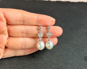 Genuine Australian South Sea Pearl Earrings | 10.5mm High Luster Oval Pearls | Heirloom Style Fine Jewelry | S925 Sterling Silver