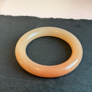 Natural Sugar Jade Bangle 56.6mm | Thick Round Shétai Jade Bracelet | Honey Peach Jade | Fine Texture & Rich Oily Luster