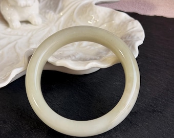 Natural Light Green Nephrite Jade Bangle 52.4mm | Qing Shui Jade Bracelet | Smooth Oily Texture | Minimalist Jade Jewelry