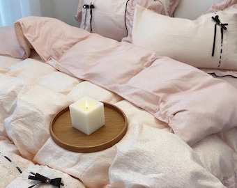 Oversized Ruffle Duvet Cover Set, Flowers Princess Ruffle Duvet Cover,  Coquette Lace Cotton Bedding Set, Aesthetics Cottagecore Bedding Set