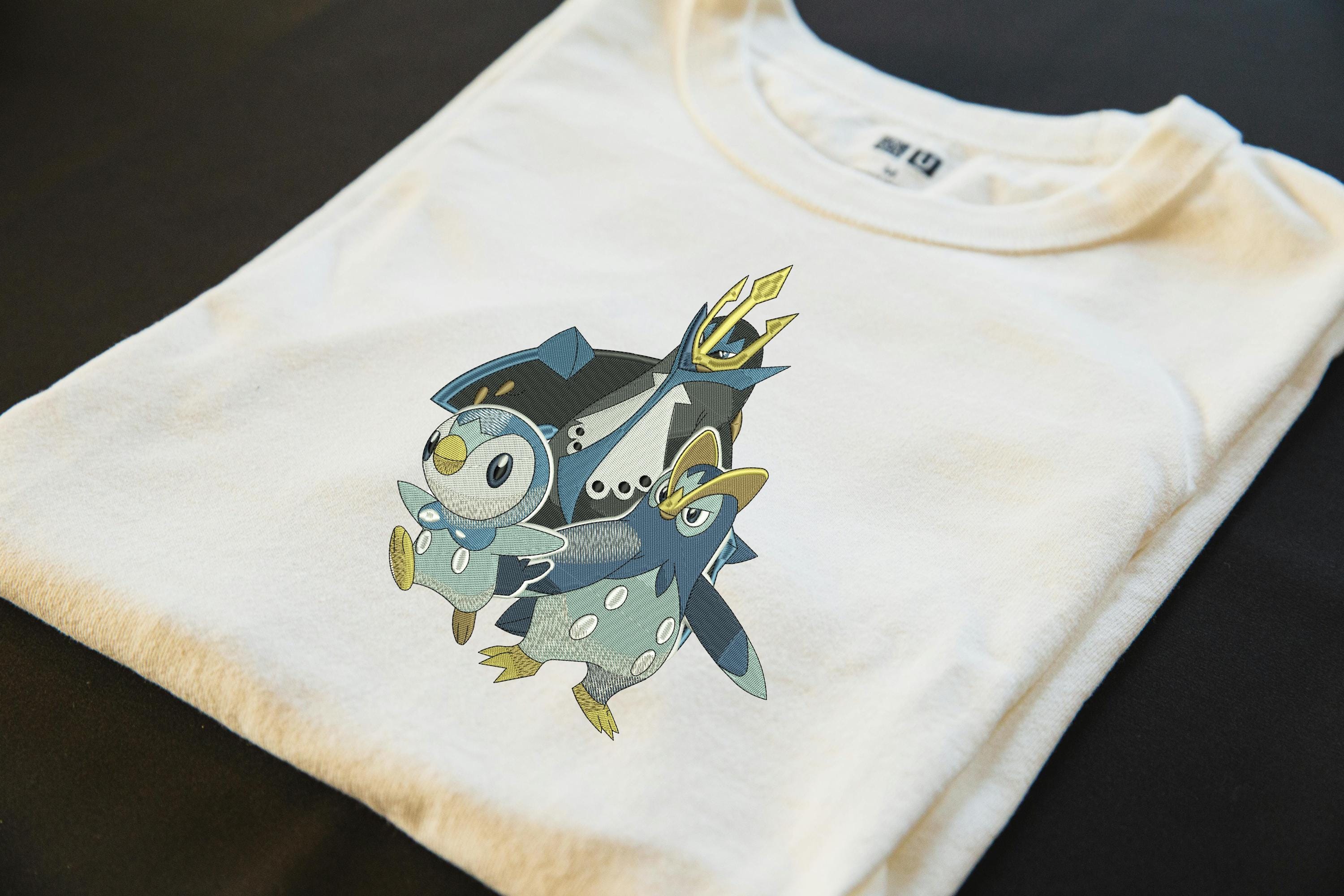 ポッチャマ ポケモン 刺繍デザイン、4サイズ (dst、exp、hus、pes、vp3