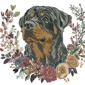 Dog Embroidery Design into (dst, exp, hus, pes, vp3, xxx, pdf) 4 Sizes