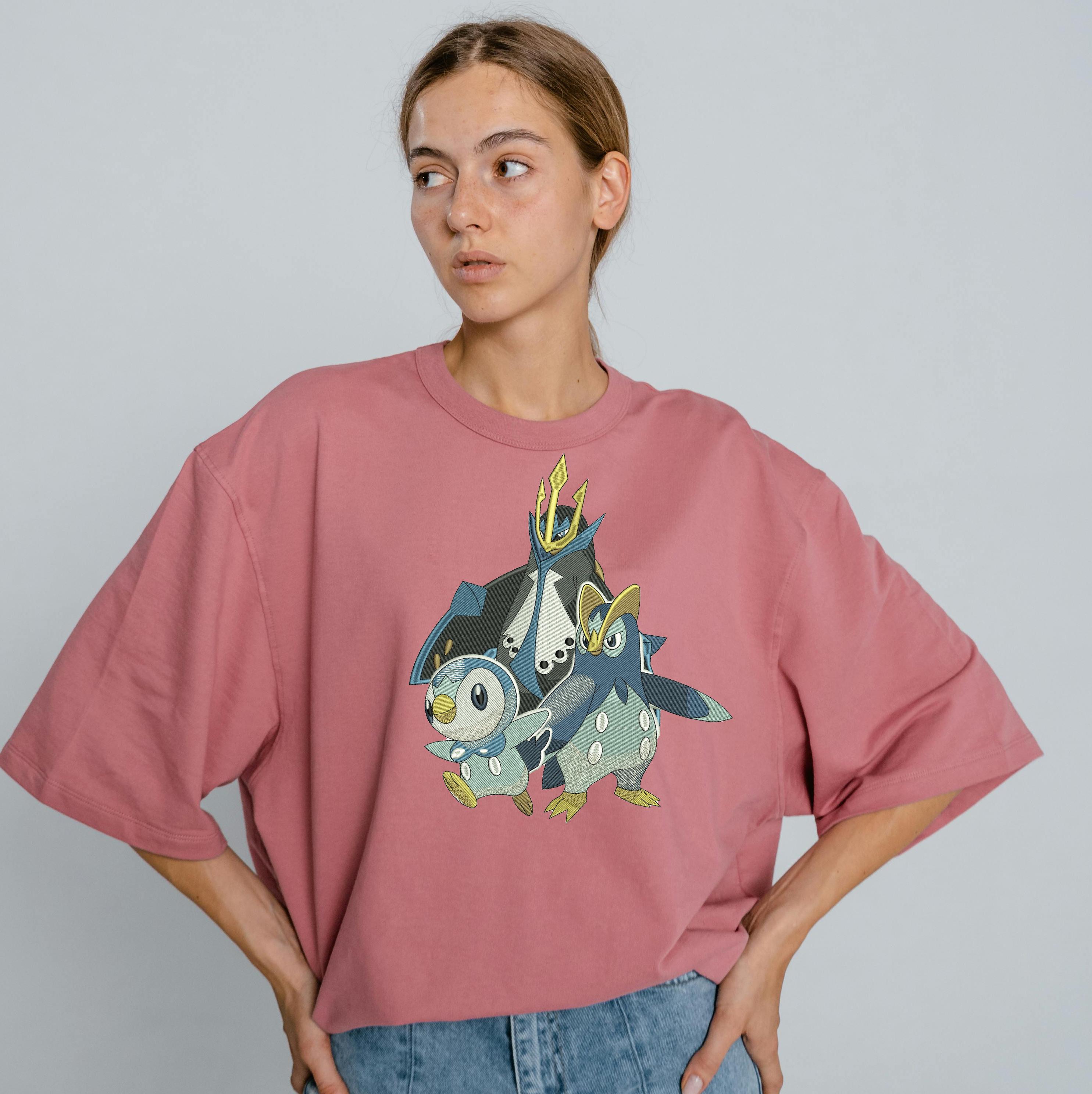 ポッチャマ ポケモン 刺繍デザイン、4サイズ (dst、exp、hus、pes、vp3