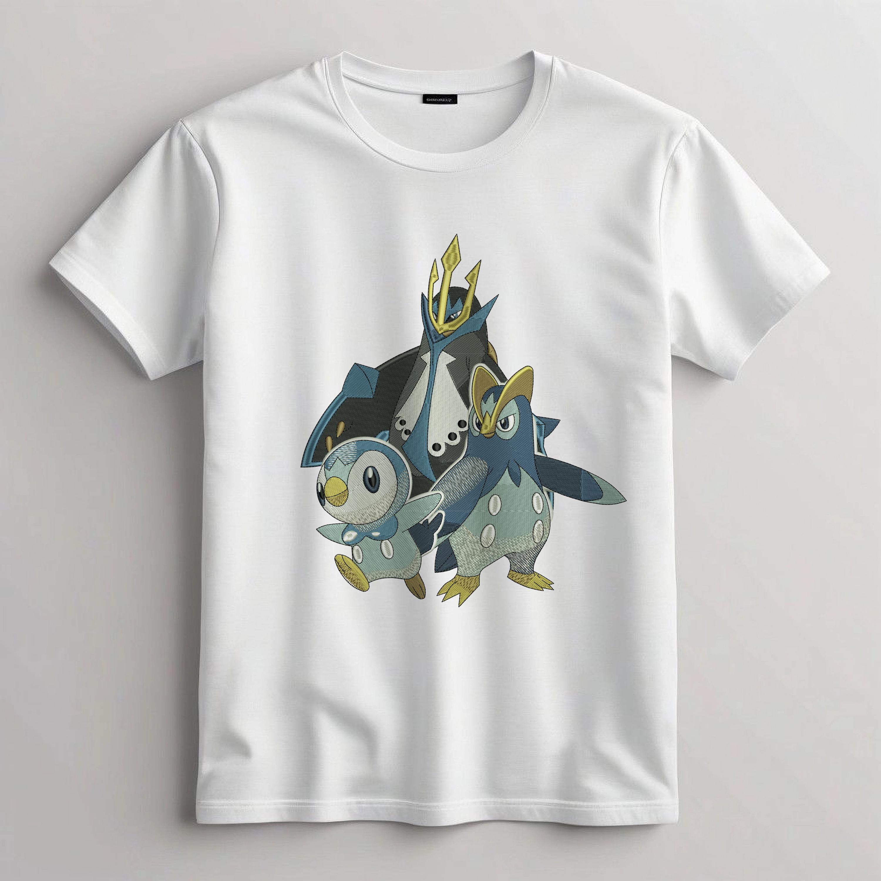 ポッチャマ ポケモン 刺繍デザイン、4サイズ (dst、exp、hus、pes、vp3