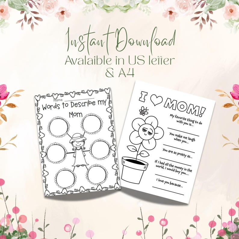 All About Mom Printable Coloring Page | Mother's Day Kids Activity ...
