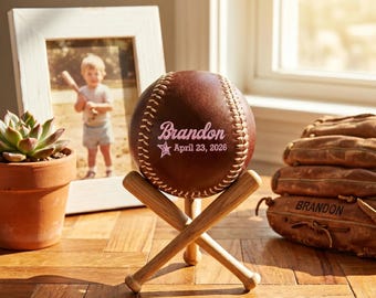 Custom Embroidered Leather Baseball - Personalized Groomsmen Gift, Handmade Baseball, Coach Appreciation Gift, Custom Team Logo Baseball