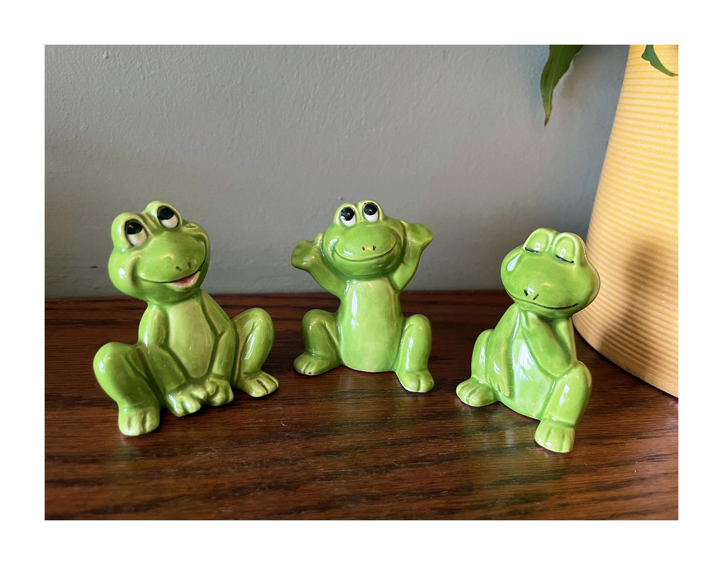 Vintage Frog Figurines: 1980s Collectible Trio, Nursery Decor - Etsy